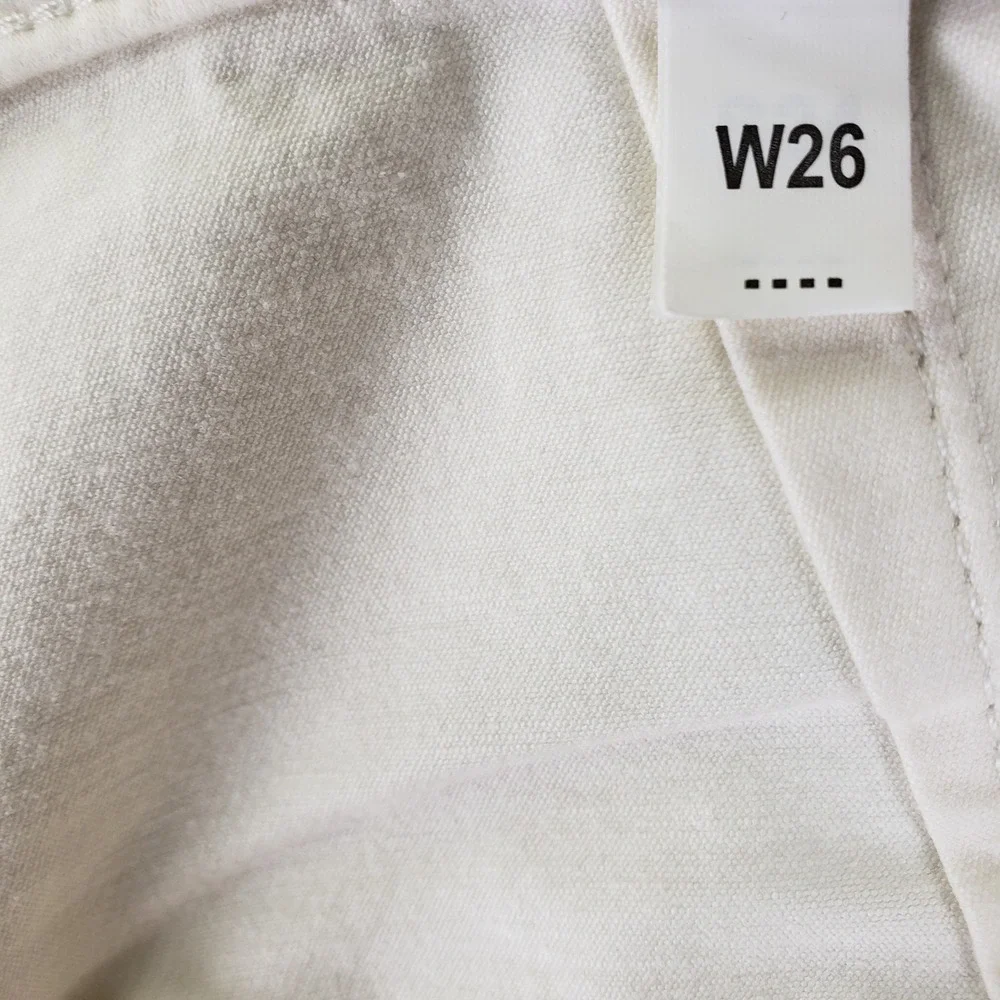 Banana Republic Sloan Pants Women 14 Off-White Stretch Chino Cargo Utility